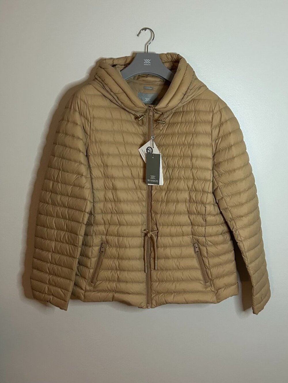 Soia & Kyo AYLEEN Packable Down Cinch-Waist Jacket In Teak Color Size XL NWT